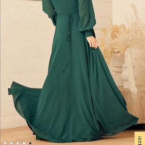 Long sleeve maxi bridesmaid dress